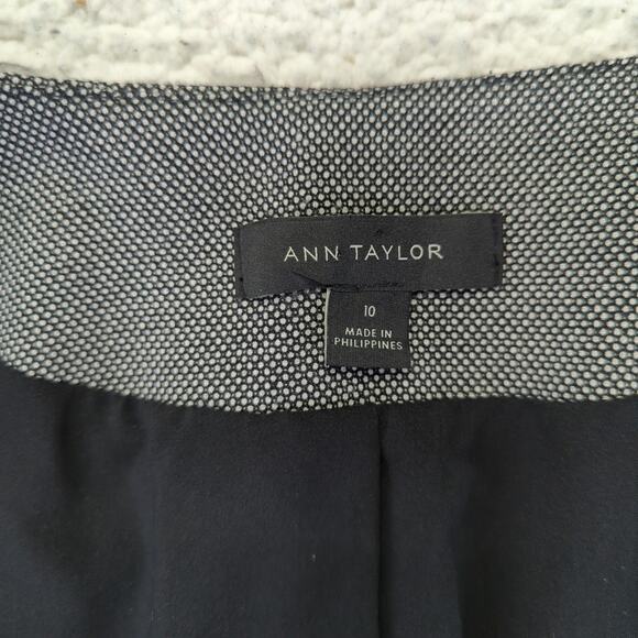 Ann Taylor Collarless Blazer Jacket Button Front Military Women's Size 10 Gray - Picture 8 of 9